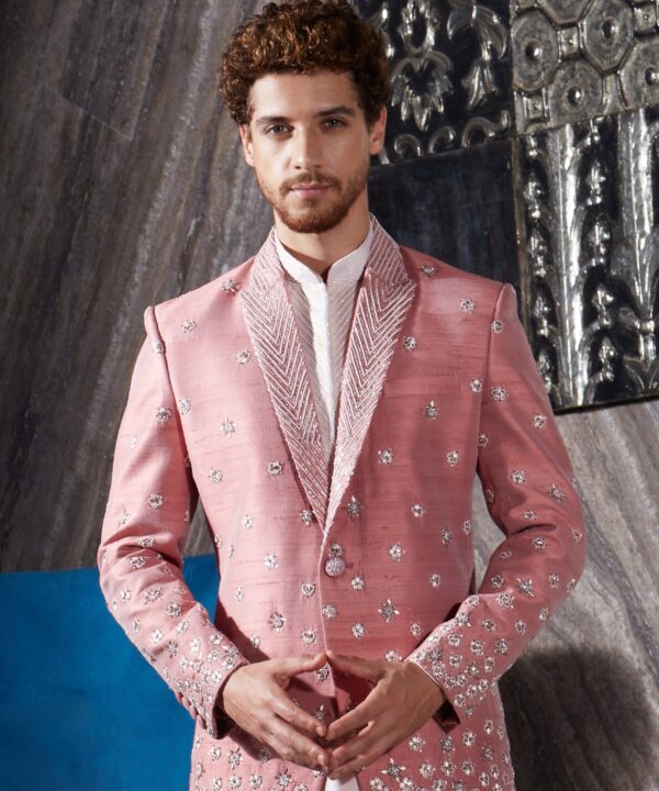 Raw silk sherwani