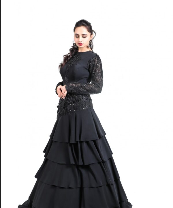 Black Layered Gown